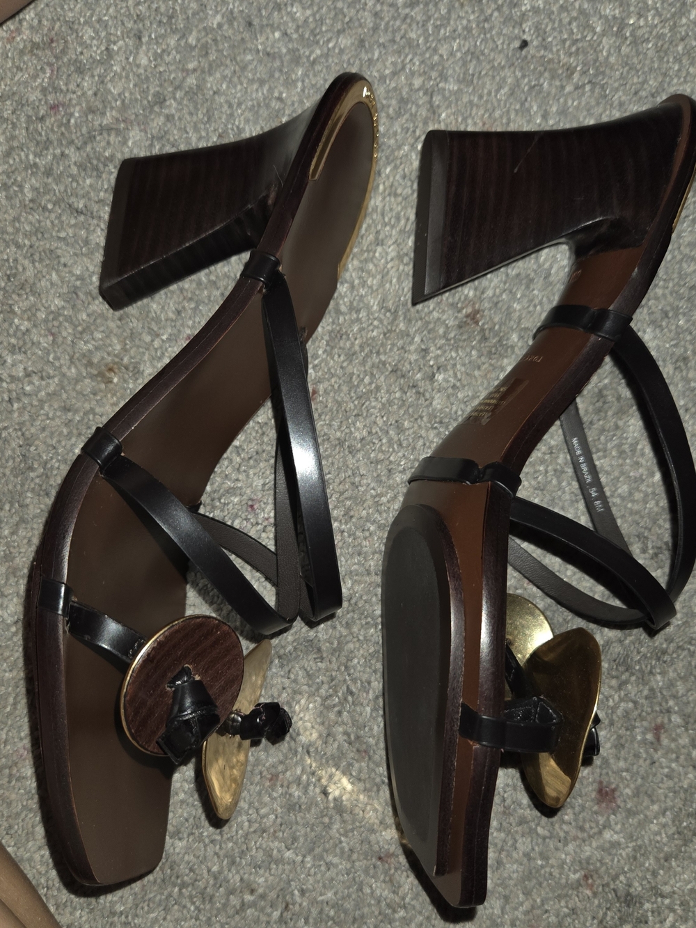 Women’s Black and Gold Decorative Slide Sandals - Picture 4 of 4